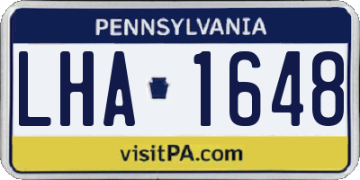 PA license plate LHA1648