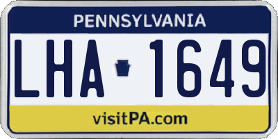 PA license plate LHA1649