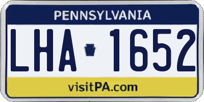 PA license plate LHA1652