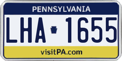 PA license plate LHA1655