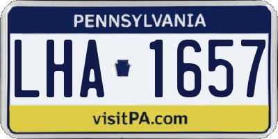 PA license plate LHA1657