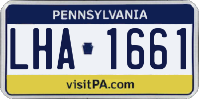 PA license plate LHA1661