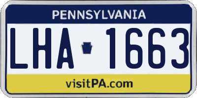 PA license plate LHA1663
