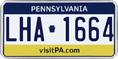 PA license plate LHA1664