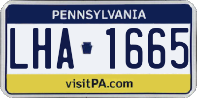 PA license plate LHA1665