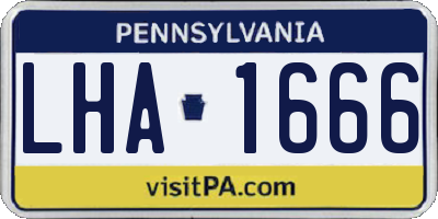 PA license plate LHA1666
