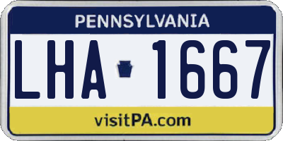 PA license plate LHA1667