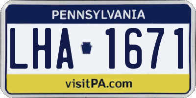 PA license plate LHA1671