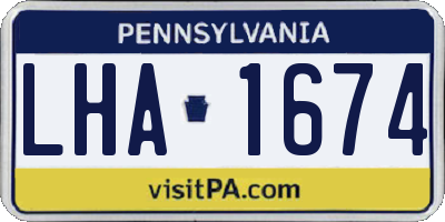 PA license plate LHA1674