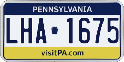 PA license plate LHA1675