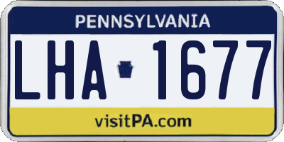 PA license plate LHA1677