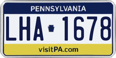 PA license plate LHA1678