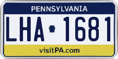 PA license plate LHA1681