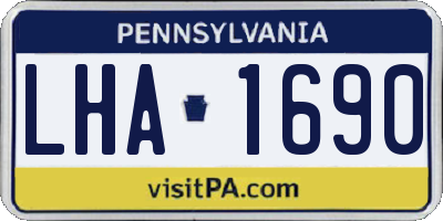 PA license plate LHA1690