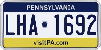 PA license plate LHA1692