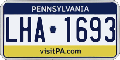PA license plate LHA1693