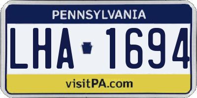PA license plate LHA1694
