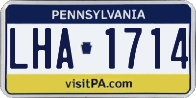 PA license plate LHA1714