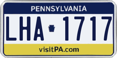 PA license plate LHA1717