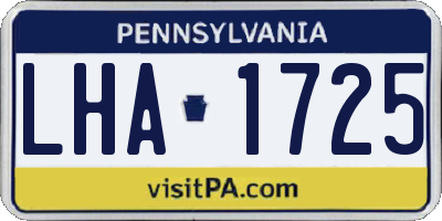 PA license plate LHA1725