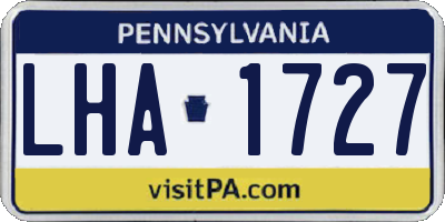 PA license plate LHA1727