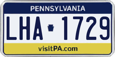 PA license plate LHA1729