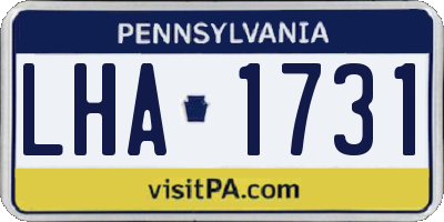 PA license plate LHA1731