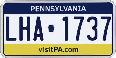 PA license plate LHA1737