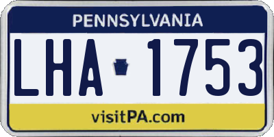PA license plate LHA1753
