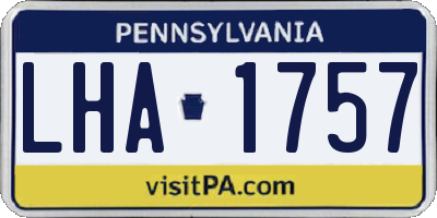 PA license plate LHA1757