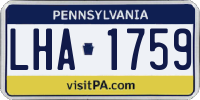 PA license plate LHA1759