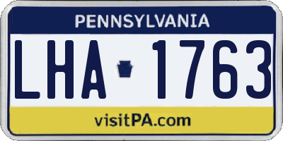 PA license plate LHA1763