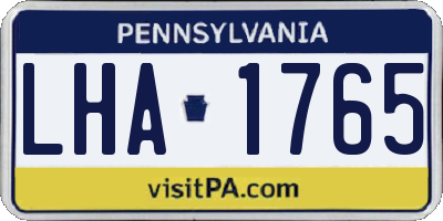 PA license plate LHA1765