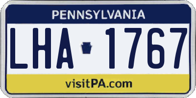 PA license plate LHA1767