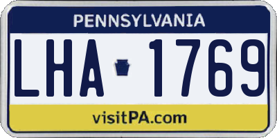 PA license plate LHA1769