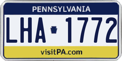 PA license plate LHA1772