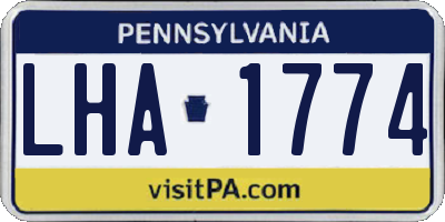 PA license plate LHA1774