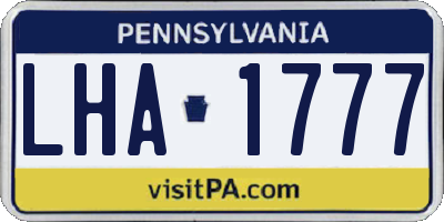 PA license plate LHA1777