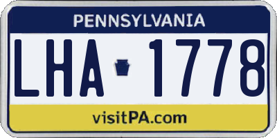 PA license plate LHA1778