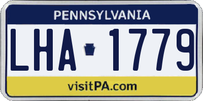PA license plate LHA1779