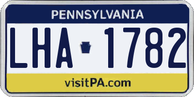 PA license plate LHA1782