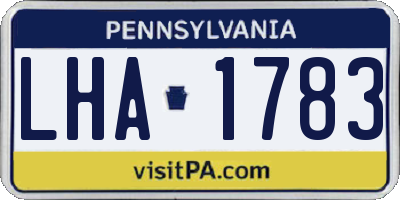 PA license plate LHA1783