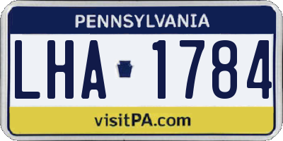PA license plate LHA1784
