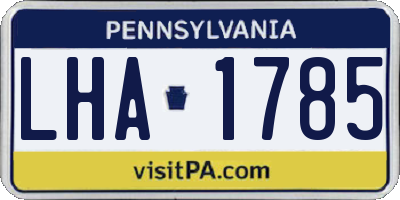 PA license plate LHA1785