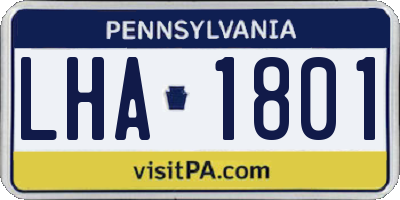 PA license plate LHA1801