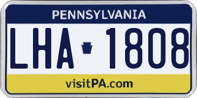 PA license plate LHA1808