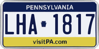 PA license plate LHA1817