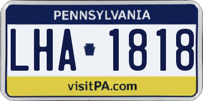 PA license plate LHA1818
