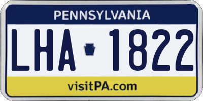 PA license plate LHA1822