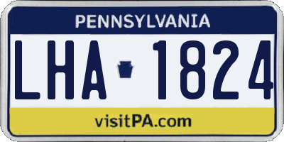 PA license plate LHA1824